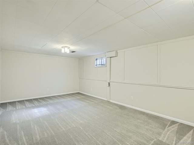 basement with carpet