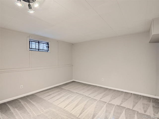 basement featuring carpet floors