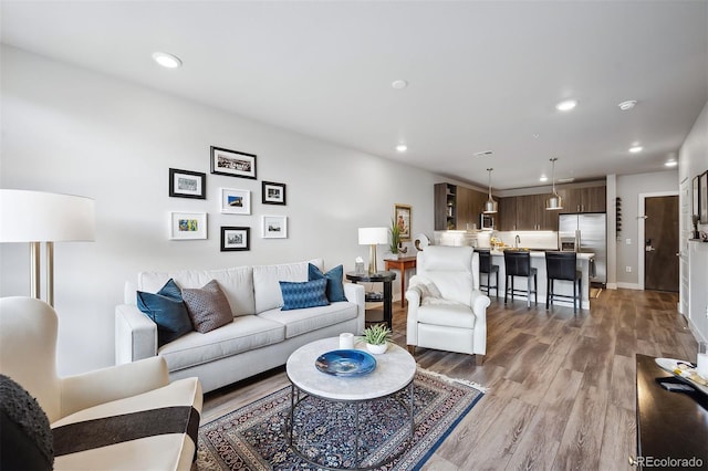 living room featuring hardwood / wood-style flooring