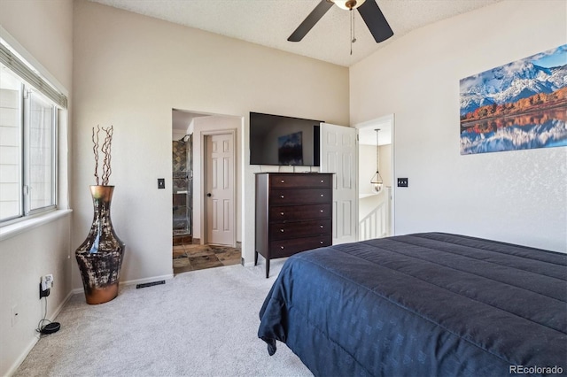 12559 W Crestline Dr, Littleton, CO 80127 - carpeted bedroom with ceiling fan, baseboards, and visible vents
