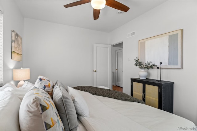 1177 Wabash St, Denver, CO 80220 - bedroom with ceiling fan and wood finished floors