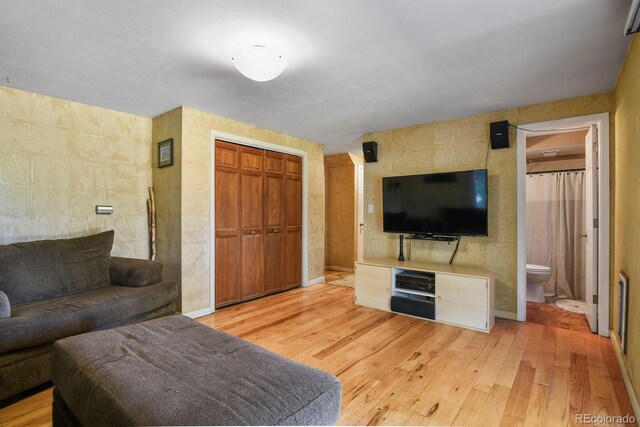 living room with light wood-type flooring