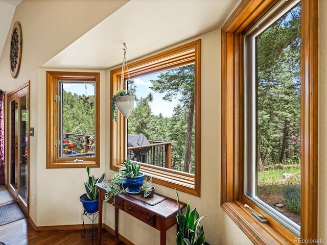 19795 Flint Ln, Morrison, CO 80465 - entryway featuring wood finished floors and baseboards
