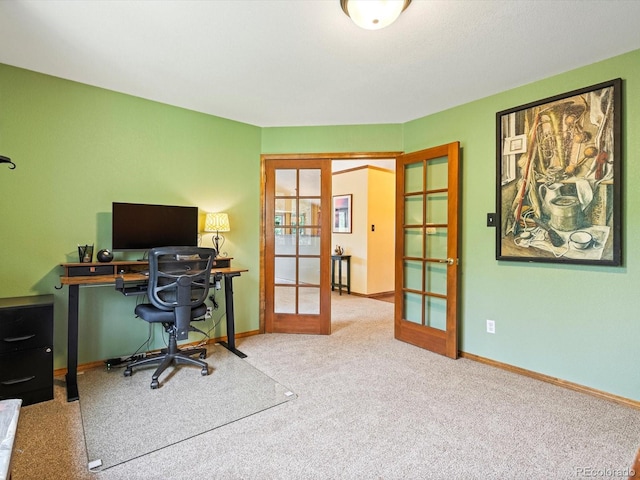 19795 Flint Ln, Morrison, CO 80465 - office space with french doors and carpet flooring