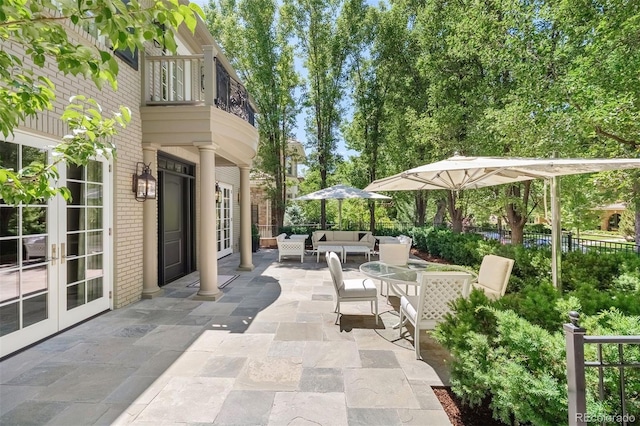 450 Steele St, Denver, CO 80206 - patio / terrace with french doors, an outdoor hangout area, and a patio