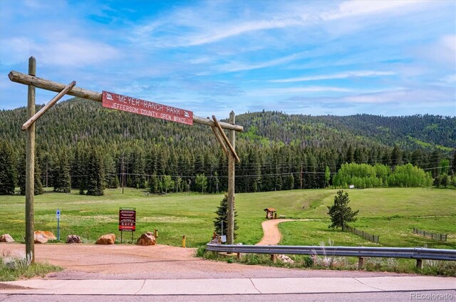 25357 Snyder Ave, Conifer, CO 80433 - surrounding community featuring a wooded view and a yard
