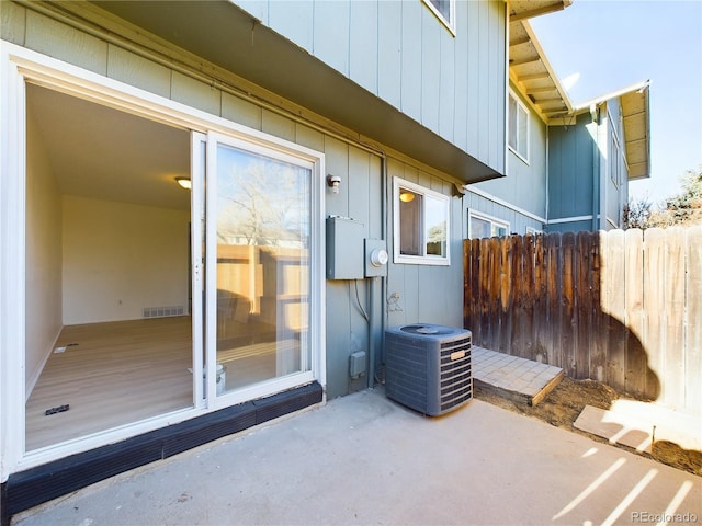 view of patio / terrace with central AC unit