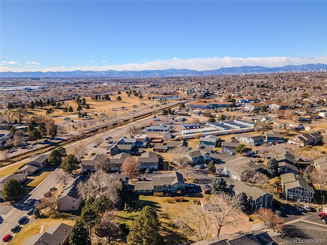 aerial view with a mountain view