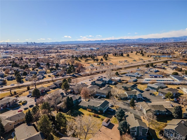 aerial view with a mountain view