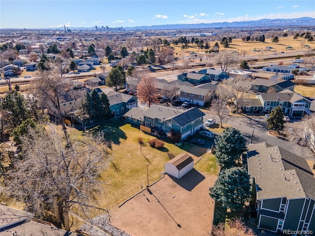 aerial view with a mountain view