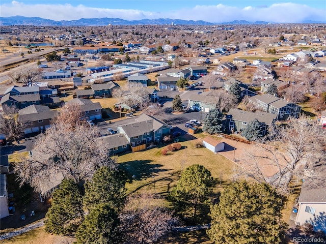 aerial view with a mountain view