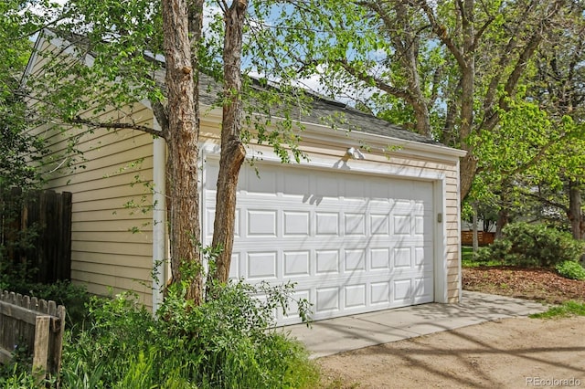 view of garage