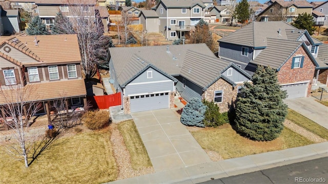 drone / aerial view with a residential view