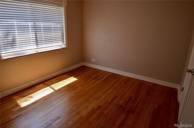 spare room with wood-type flooring