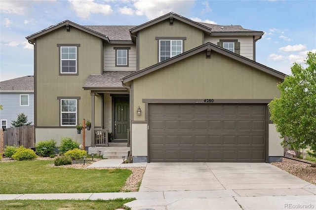 4280 Pioneer Pl, Brighton, CO 80601 - traditional home featuring concrete driveway, an attached garage, and roof with shingles