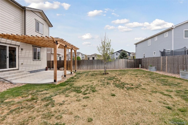 4280 Pioneer Pl, Brighton, CO 80601 - view of yard featuring a pergola, a patio, and a residential view