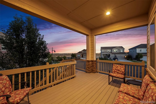 view of deck at dusk