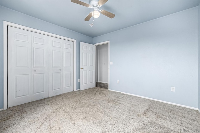 27190 Private Road 139, Agate, CO 80101 - unfurnished bedroom with carpet flooring, a closet, and ceiling fan
