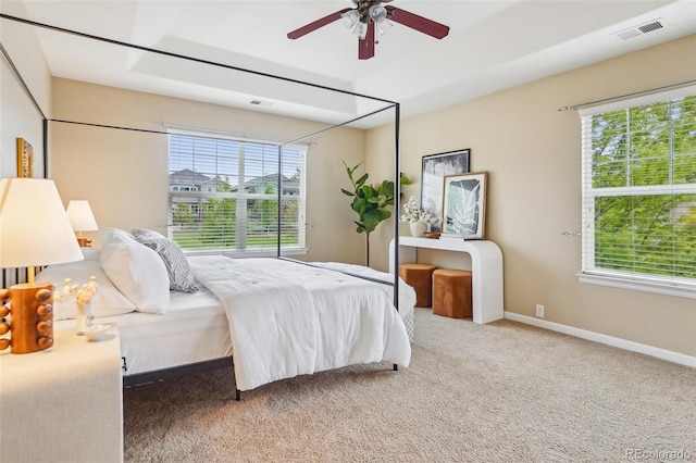 2605 Gray Wolf Loop, Broomfield, CO 80023 - bedroom with multiple windows, carpet flooring, baseboards, and ceiling fan