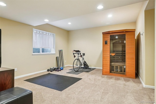 2605 Gray Wolf Loop, Broomfield, CO 80023 - workout area with carpet floors, baseboards, and recessed lighting
