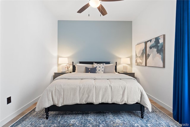 3147 S Quaker St, Morrison, CO 80465 - bedroom featuring baseboards and a ceiling fan