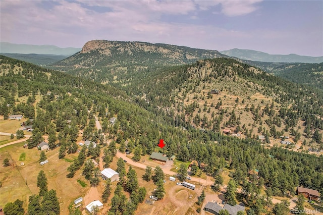 drone / aerial view with a mountain view