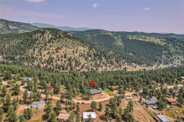 aerial view with a mountain view