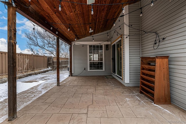 view of patio with a fenced backyard