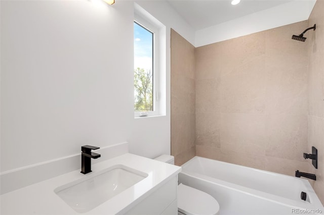 2926 S Cherokee St, Englewood, CO 80110 - bathroom featuring shower / bathtub combination and vanity