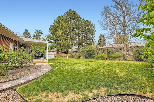 view of yard with a patio area
