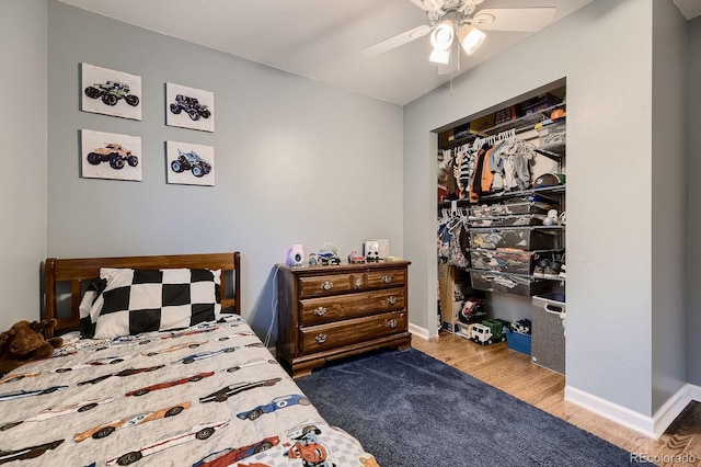 1100 E Harvey St, Castle Rock, CO 80108 - bedroom with wood finished floors and ceiling fan