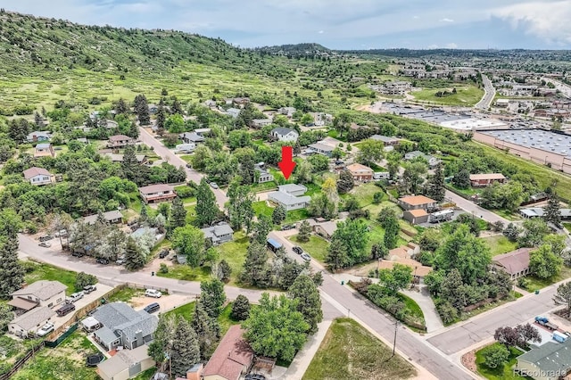 1100 E Harvey St, Castle Rock, CO 80108 - aerial overview of property's location featuring nearby suburban area