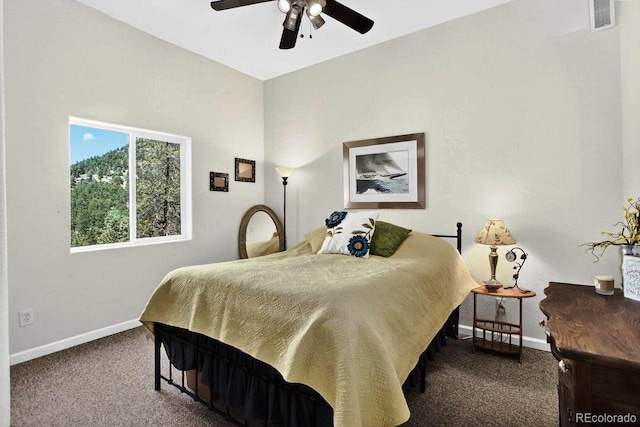 30889 Manitoba Dr, Evergreen, CO 80439 - carpeted bedroom with baseboards and ceiling fan
