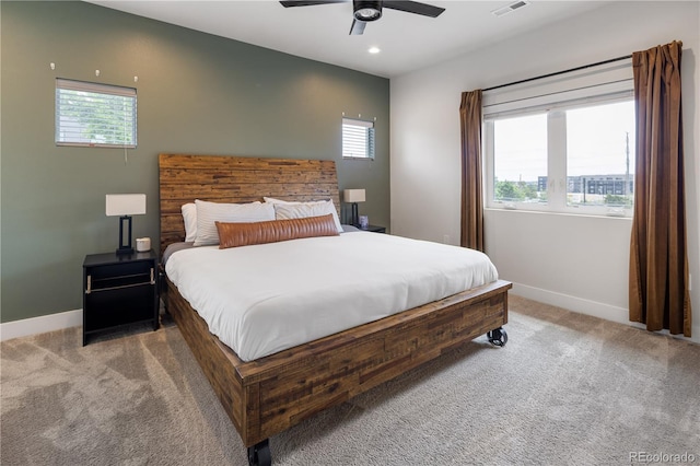 4184 Kalamath St, Denver, CO 80211 - bedroom with carpet floors, baseboards, multiple windows, and recessed lighting