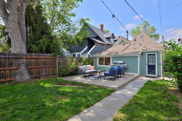 2527 W Dunkeld Pl, Denver, CO 80211 - view of yard with outdoor lounge area and a patio