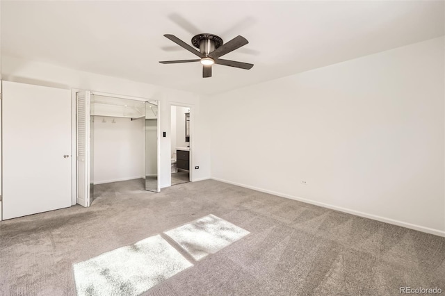 4940 E Donald Ave Unit 8, Denver, CO 80222 - unfurnished bedroom featuring carpet, ceiling fan, and a closet