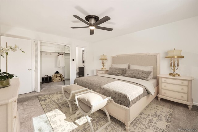 4940 E Donald Ave Unit 8, Denver, CO 80222 - carpeted bedroom featuring ceiling fan and a closet