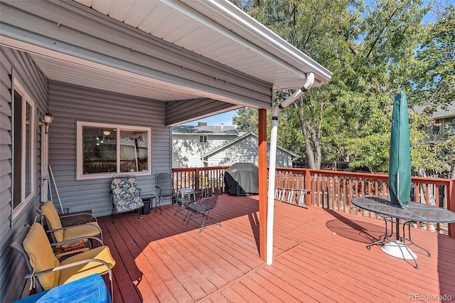 deck with grilling area