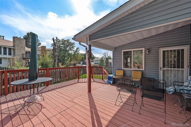 view of wooden deck