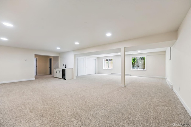 3533 Saguaro Cir, Colorado Springs, CO 80925 - below grade area featuring recessed lighting and light carpet