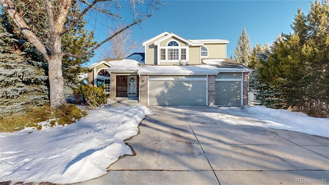 front facade featuring a garage