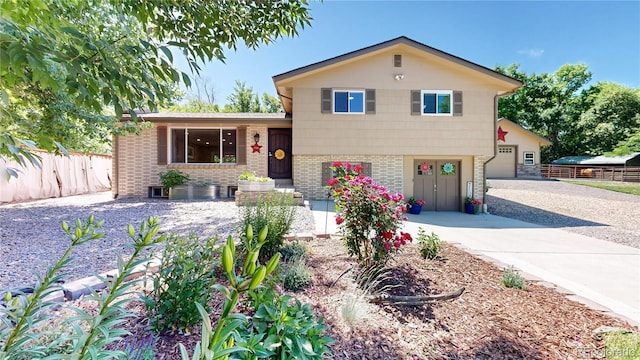 tri-level home featuring a garage