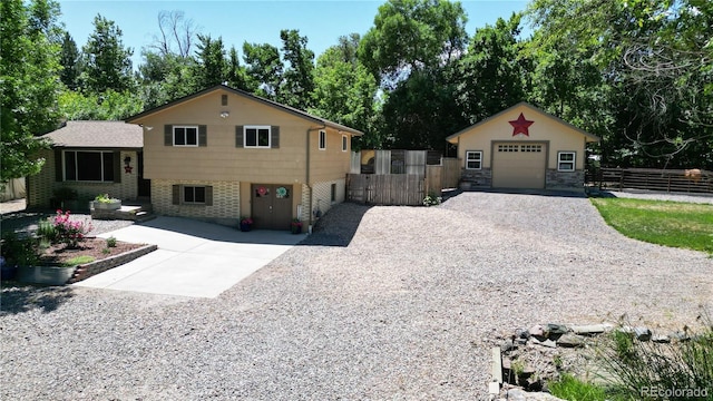 view of front of property featuring a garage