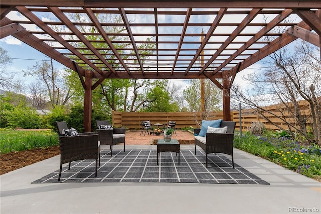 4655 Ludlow St, Boulder, CO 80305 - view of patio / terrace featuring a pergola and a fenced backyard