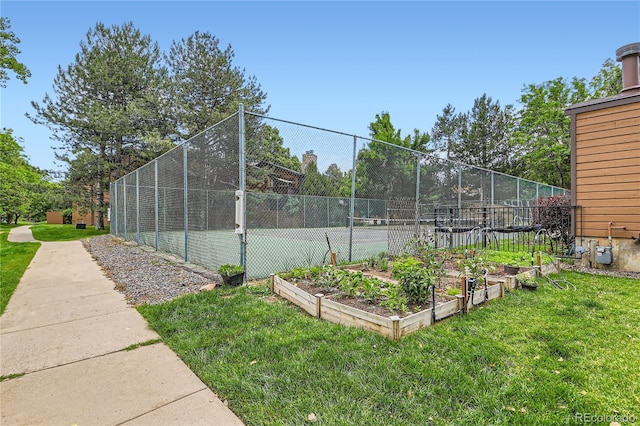6213 Willow Ln, Boulder, CO 80301 - view of tennis court featuring a garden