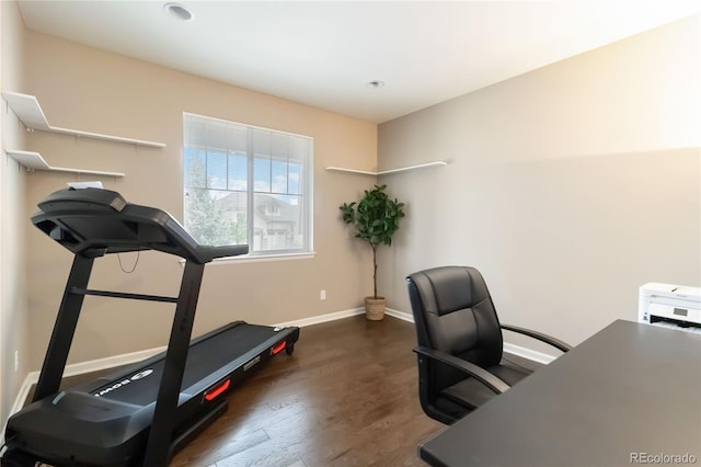 2724 Rising Moon Way, Castle Rock, CO 80109 - office space with wood finished floors, baseboards, and recessed lighting