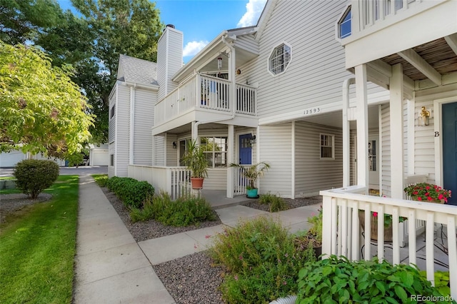 exterior space with covered porch