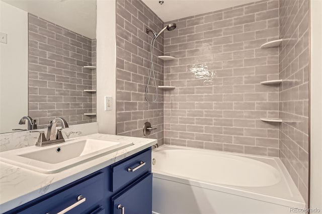full bath with bathing tub / shower combination and vanity