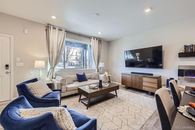 21613 E 59th Pl, Aurora, CO 80019 - living room featuring recessed lighting and light wood-style floors