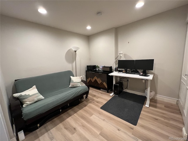 300 W 11th Ave Unit 10D, Denver, CO 80204 - office area with light wood-style flooring, recessed lighting, and baseboards